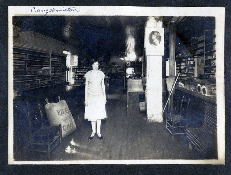 Cary Hamilton, in her father's store