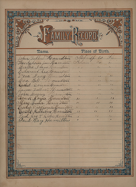Family Record - left side