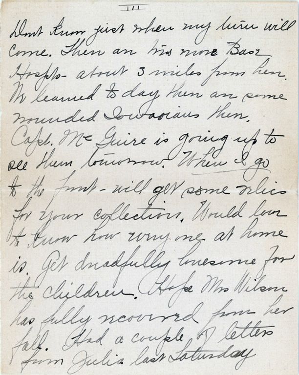 Page three of letter from Agnes Swift to Col. C. J. Wilson, Washington (IA)