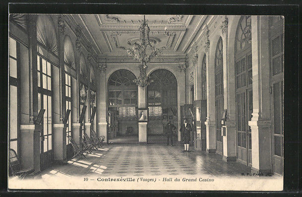Postcard image showing the Grand Hall of the Casino