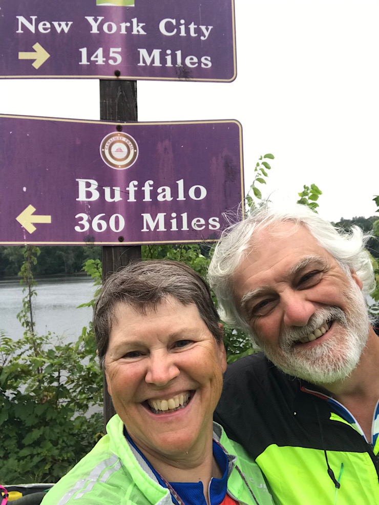 Molly and Steve at the eastern end of the Erie Canal