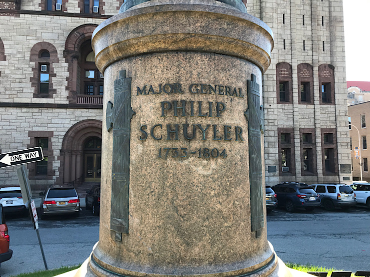 pedestal of statue of Philip Schuyler