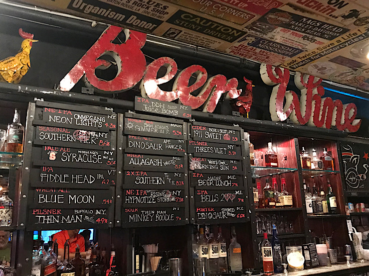 beer menu at Dinosaur Bar-B-que