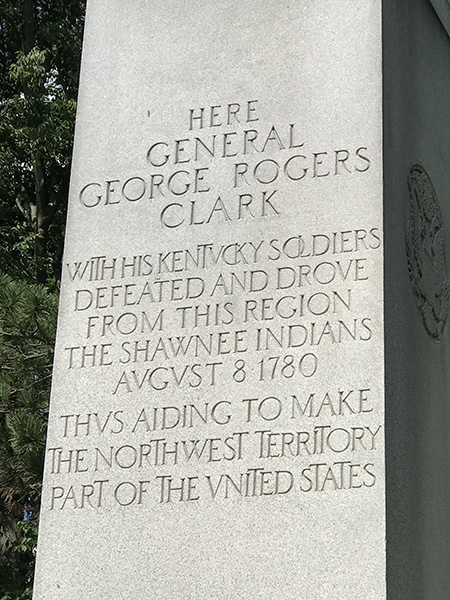 Inscription on the monument