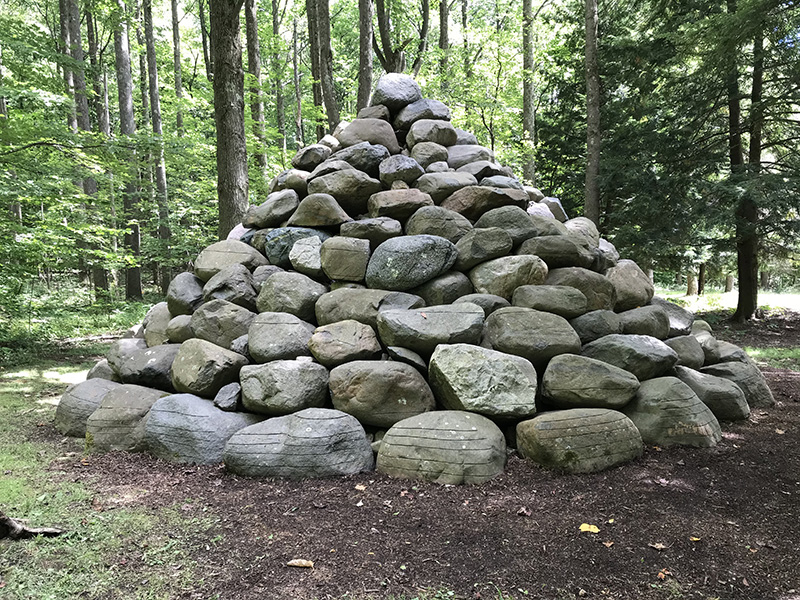 Floodstones Cairn, a sculpture by Andy Goldsworthy, at Kentuck Knob