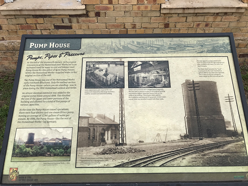 Signage about Pump House at Homestead