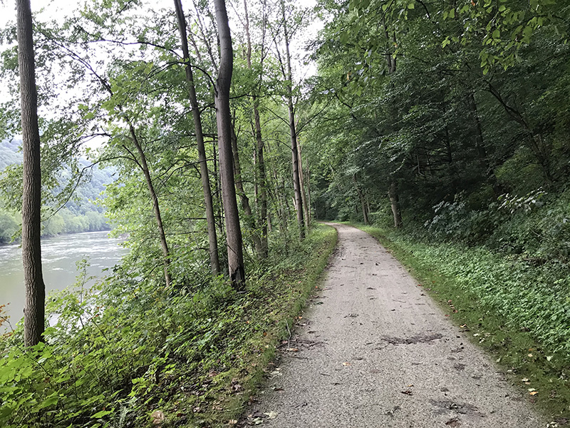 Youghiogheny River and GAP Trail, heading south from Connellsville