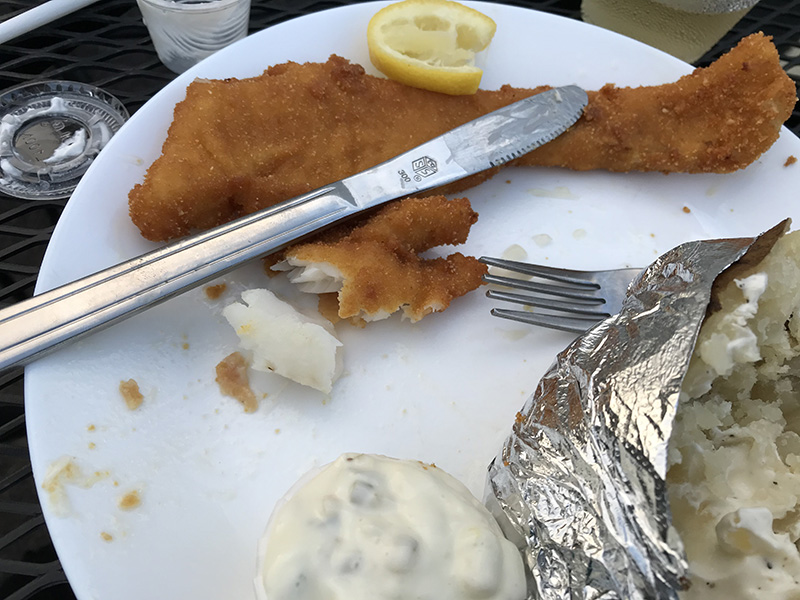 Fried haddock at the White House Restaurant, Meyersdale
