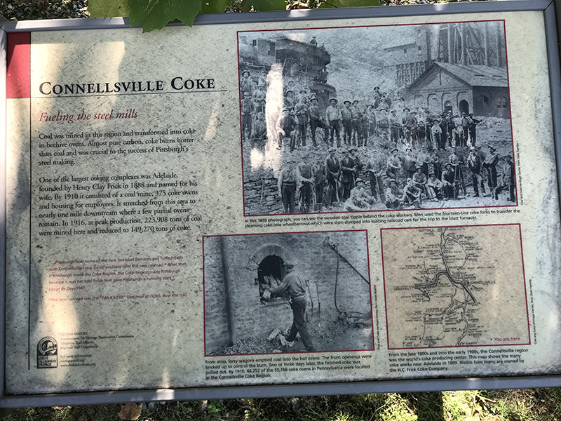 Sign about the coke ovens