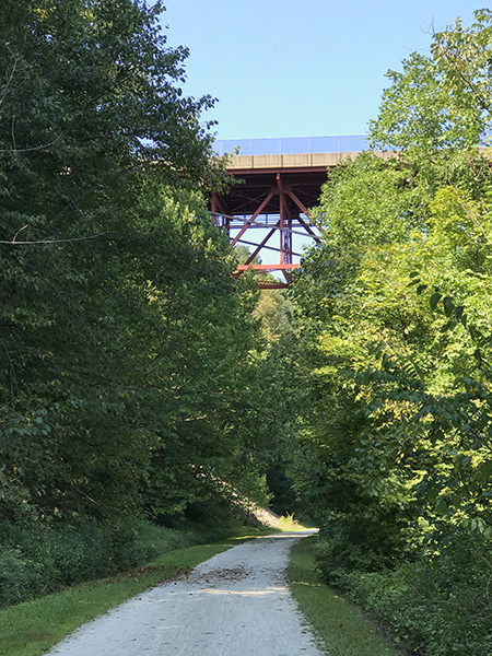 Interstate 70 passes over the GAP Trail