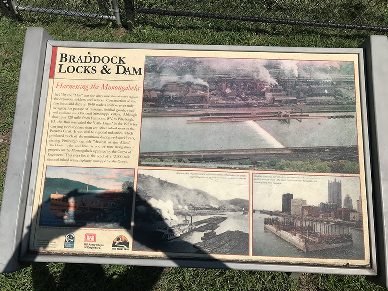 Sign for Braddock Locks & Dam
