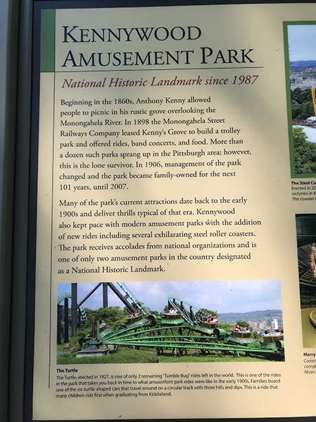 Kennywood Amusement Park sign detail