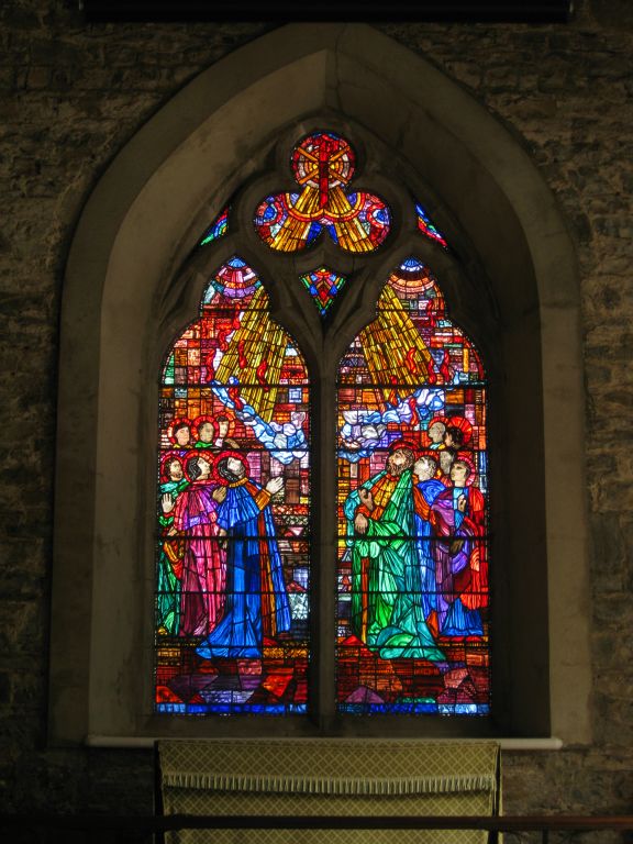 Window in the chapel at the Hill of Tara