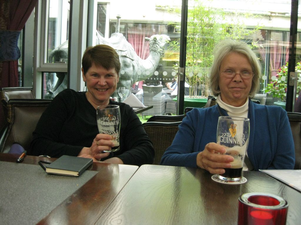 Molly and Annis, toasting our Irish roots