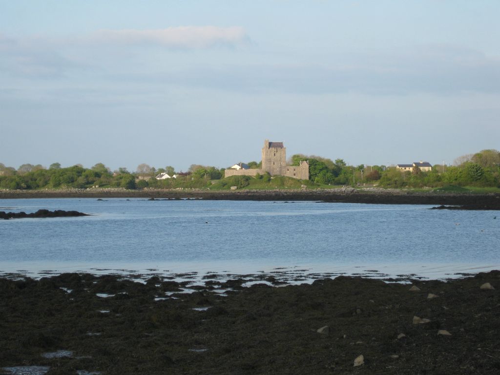 At Kinvara Bay, looking toward Castle Dunguaire in the distance. The castle dates from the 16th Century and is named for Guaire Aidne mac Colmáin, a legendary king of Connaught who died in the 7th Century.