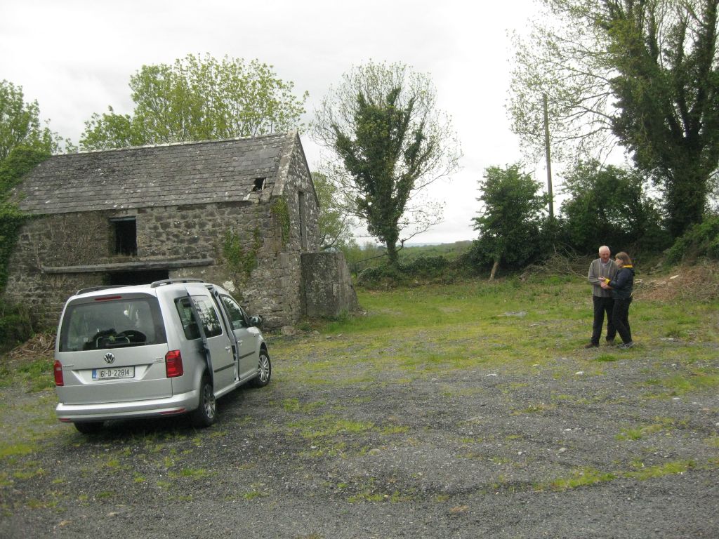 Former home site of John Cooney and Mary Cahill. The stone building in the background is an old barn from the homesite.