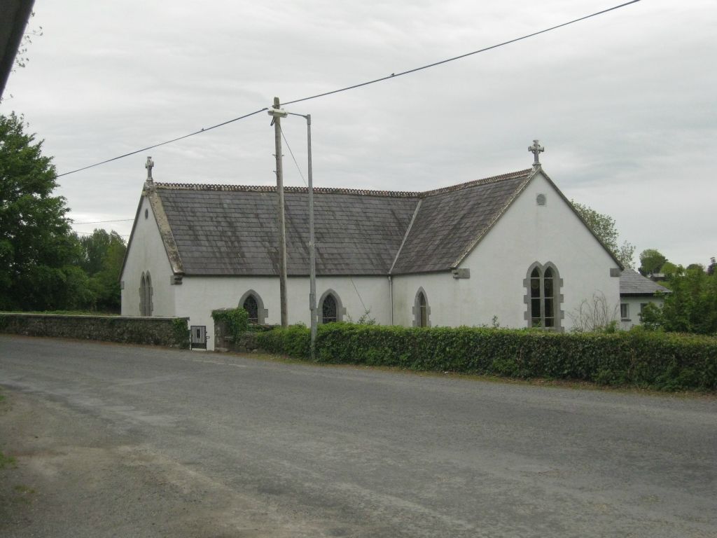 St. Attracta Catholic Church at Kiltartan. This church would have been in use at the time my great grand-father lived at Ballylee, and it is likely the church that he attended. After the church was built, the road beside it was raised. (The church sits in a low area which was inundated by floods in December 2015.)