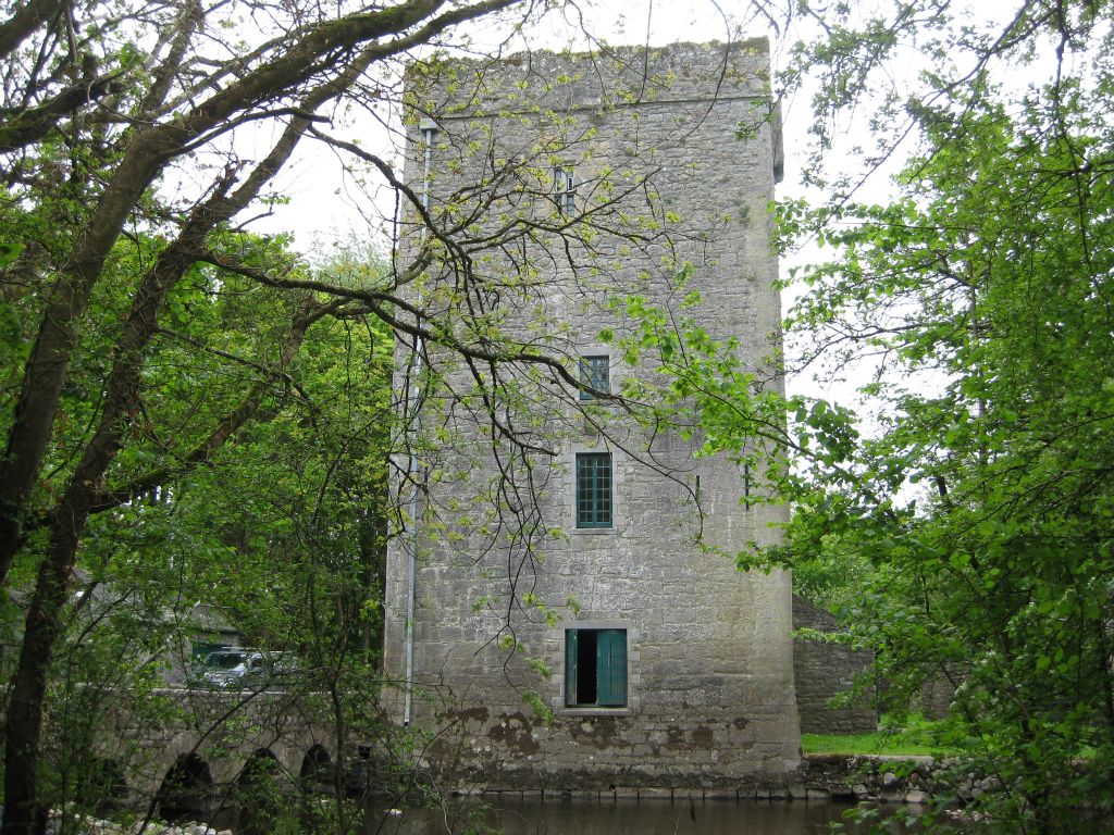 The tower at Ballylee, as seen from across the creek.