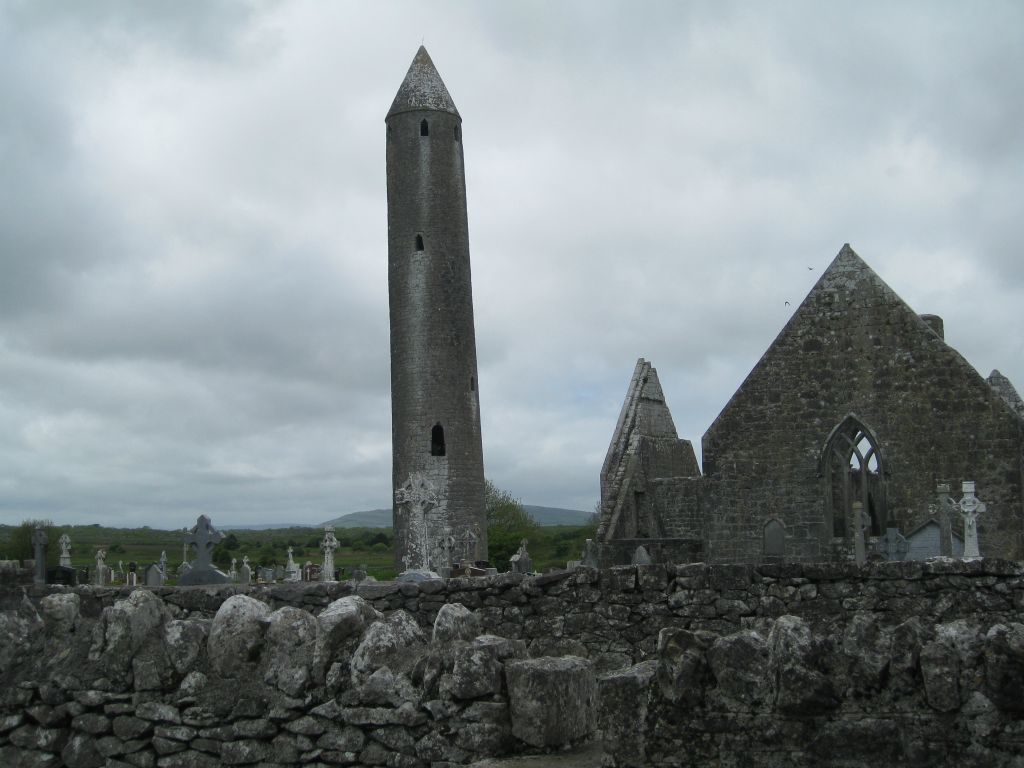 Round tower at Kilmacduagh. 