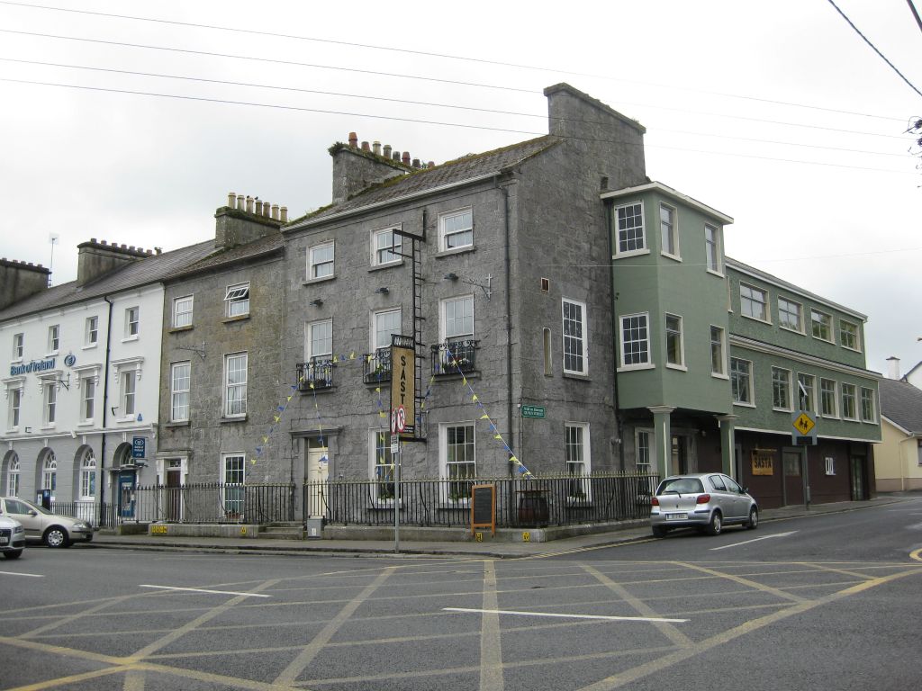 In the town of Gort -- this building was once Glynn's Hotel, where Martha, Steve and I stayed during our visit in 1992.