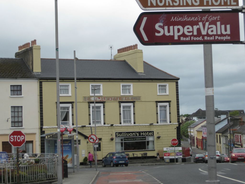 Sullivan's Hotel in Gort -- also a long history. Mother stayed here in 1980 during her visit to Gort with Mike and Esther.