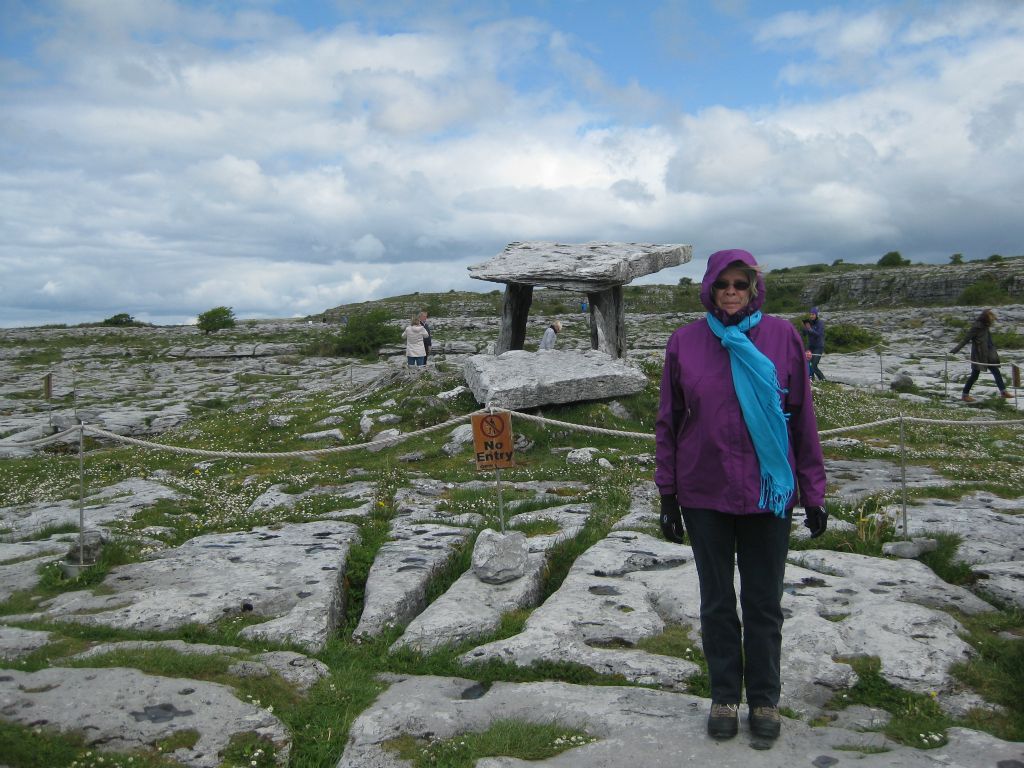 Annis stands at the site of the Poulnobrone Dolmen in the Burren, Co Clare