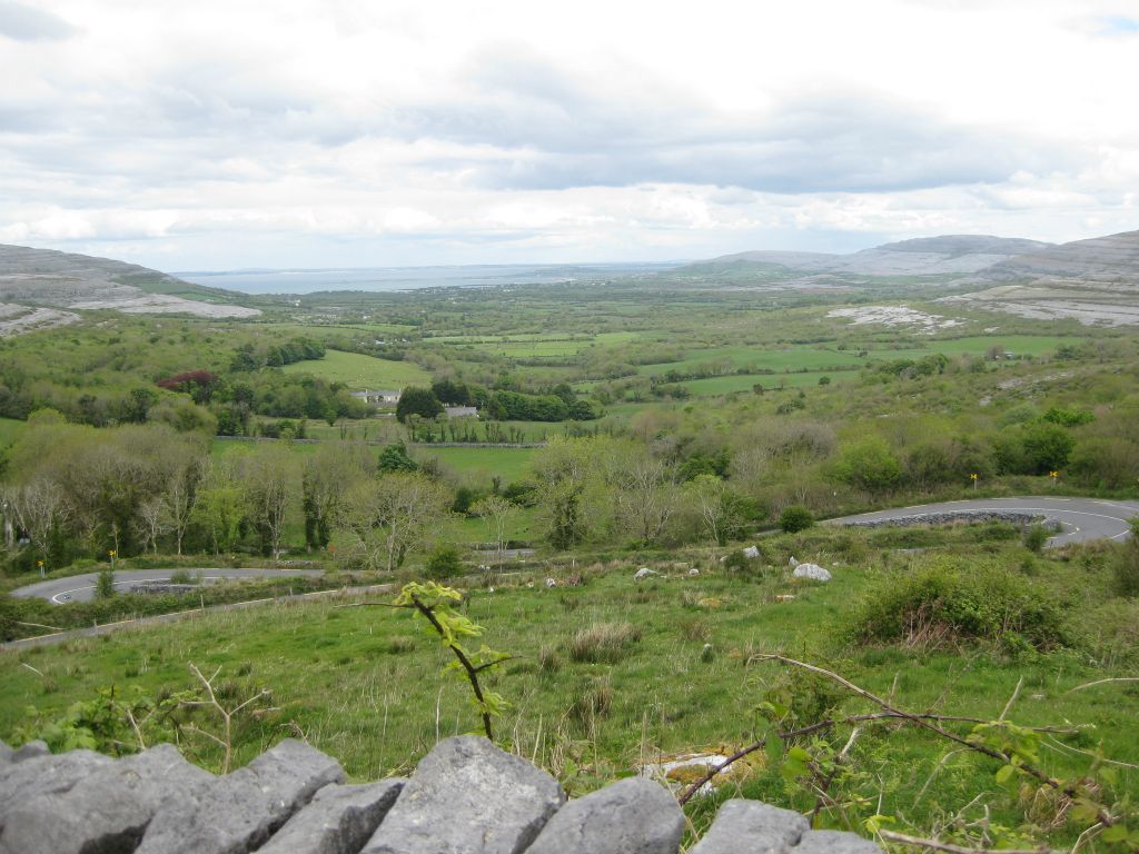 A view of Ballyvaughn Bay from a vantage point in the Burren