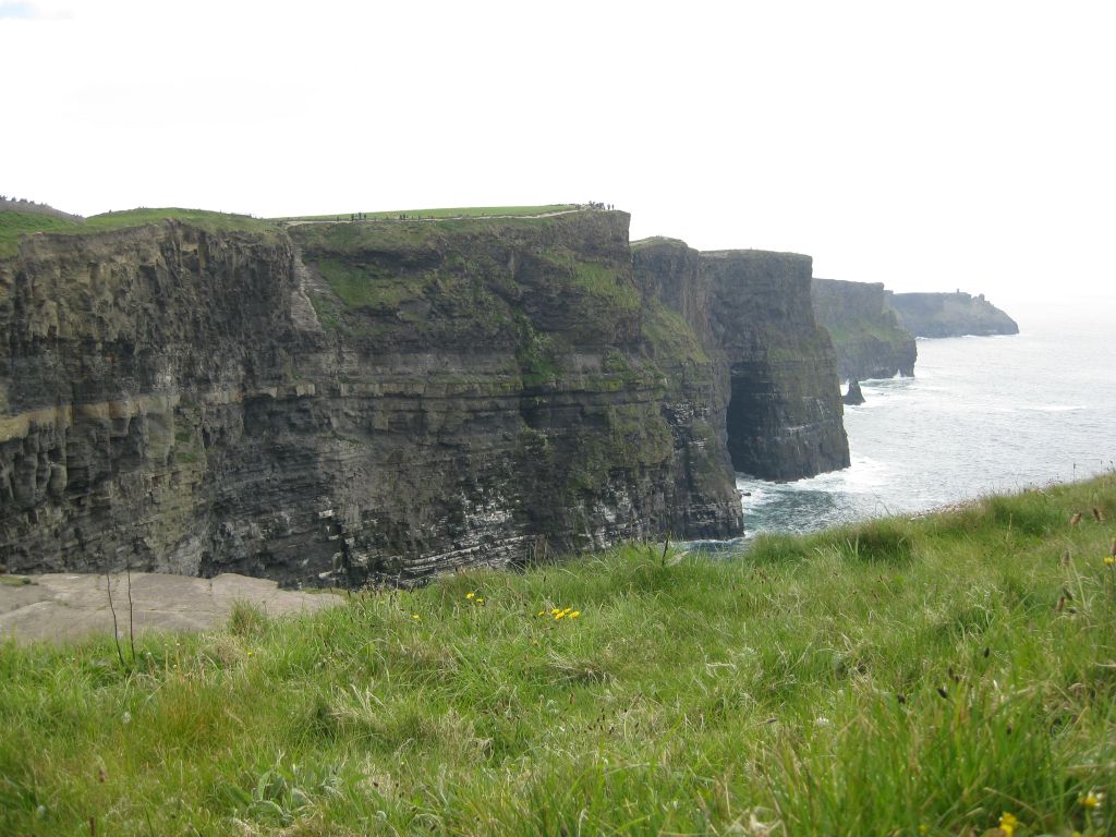 The Cliffs of Moher -- 700 feet of sheer drop to the Atlantic Ocean