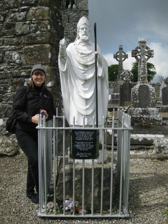 Martha stands beside St. Patrick at the Hill of Slane