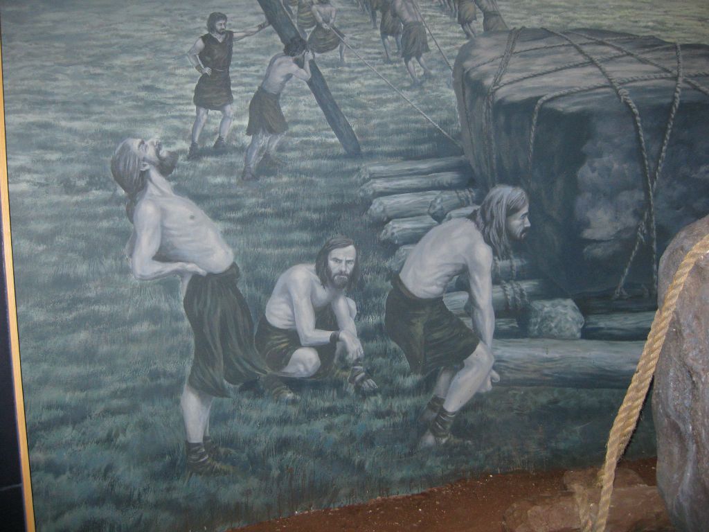 The mural at the Visitor's Center at Newgrange (Bru na Boinne) make my back hurt!
