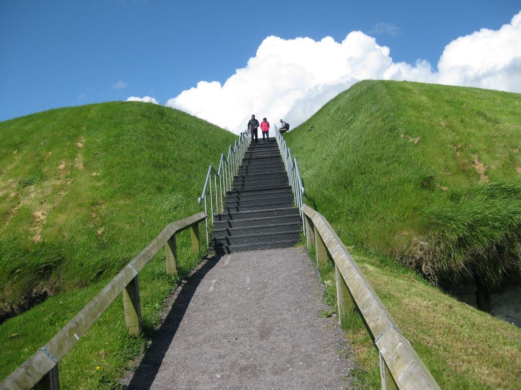 Steps leading to the top of the mound at Knowth