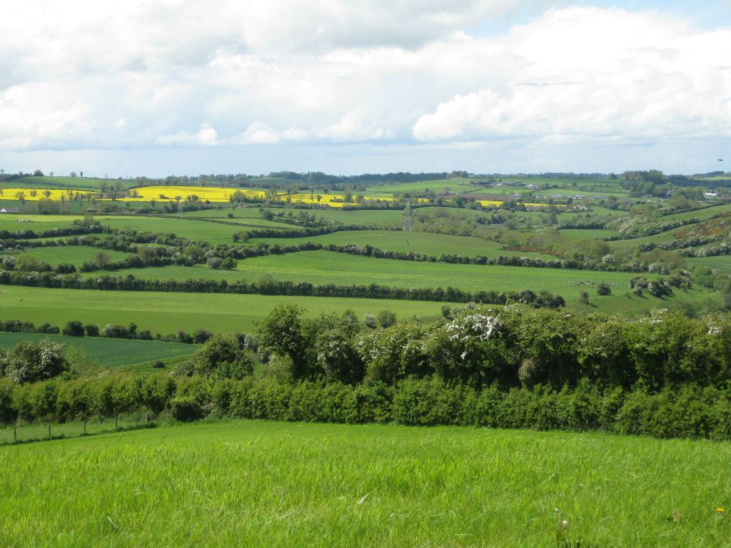 View of the Valley of the Boyne from the top of the mound at Knowth