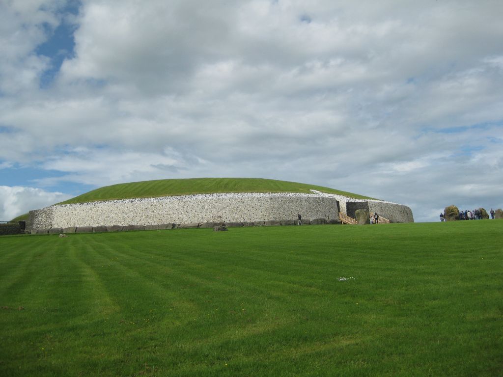 The Newgrange mound at Bru na Boinne is the largest mound of more than 37 funeral mounds on the site. It was built over a period of hundreds of years and dates to a period of around 3000 B.C.