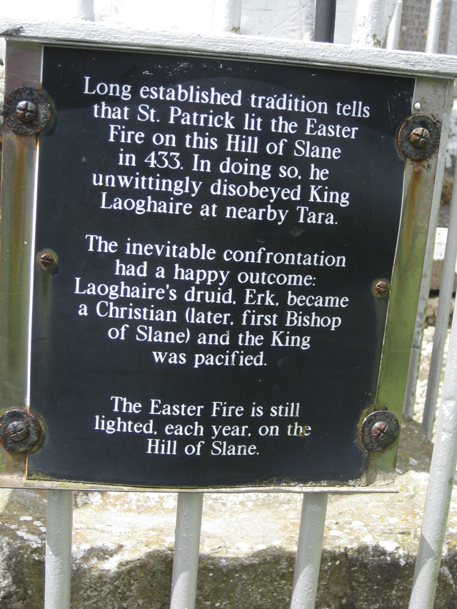Sign at the Hill of Tara, explaining its connection with St. Patrick