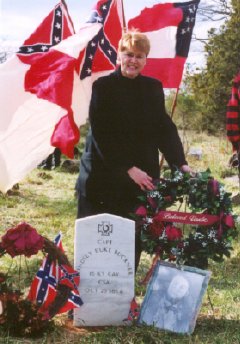 Molly at dedication of Lindsey Duke Buckner's gravemarker