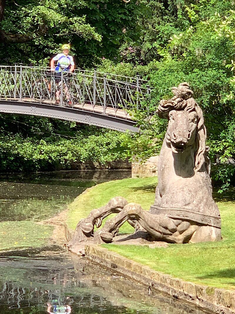 Molly on the bridge in Bayreuth Hofgarten