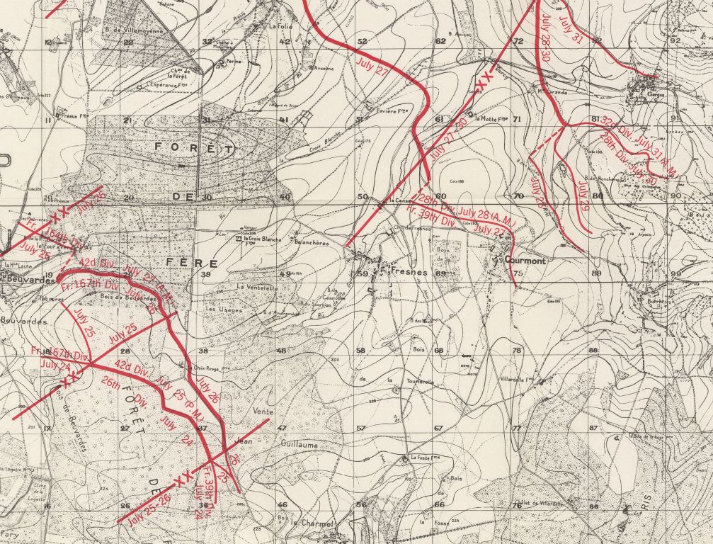 The situation of the 42nd Division, July 25-27, 1918 and beyond