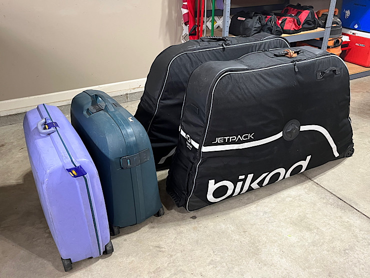 Suitcases and bike bags